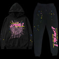 Sp5der P*nk Black Hoodie Set
