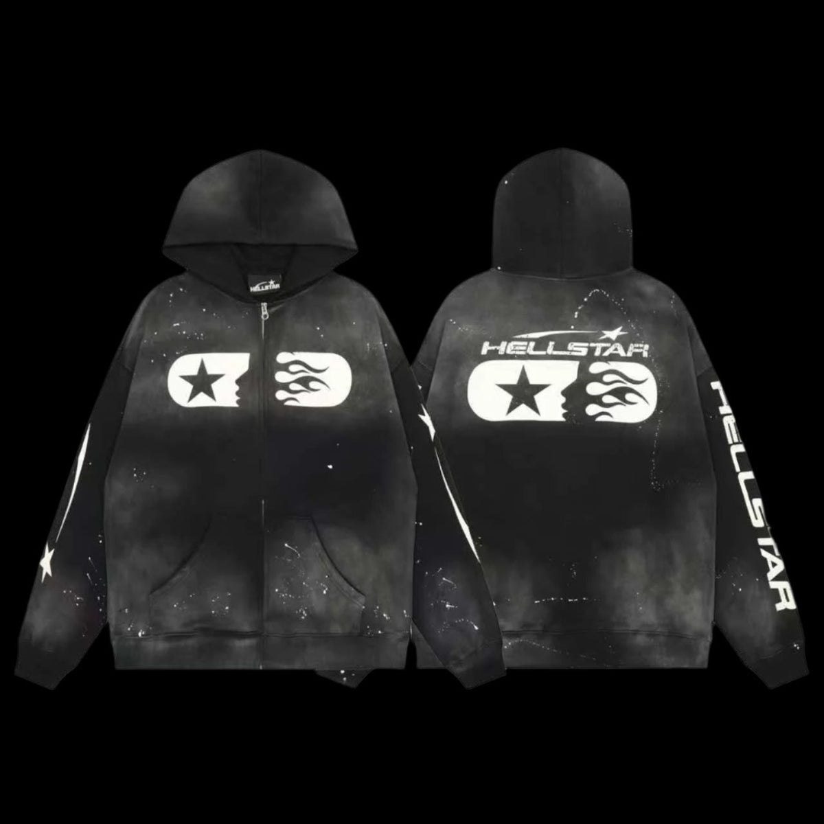 Hellstar Zip Up Hoodie Ash Grey