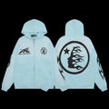 Hellstar Zip Up Hoodie Blue