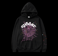 Sp5der Black Hoodie Purple Web